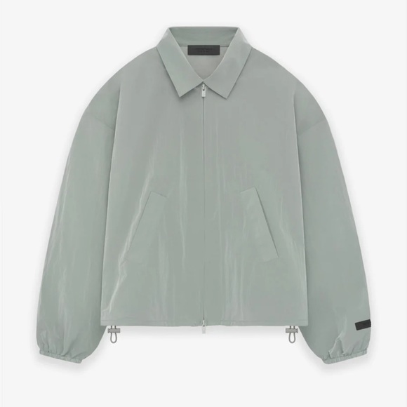 Fear of God Essentials Womens Crinkle Nylon Shell Bomber in Seal - Picture 3 of 3